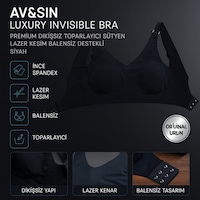 Av&sın Luxury Invisible Bra Premium Dikişsiz Toparlayıcı Sütyen Lazer Kesim Balensiz Destekli Siyah Beyaz Av&sın Luxury Invisible Bra Premium Dikişsiz Toparlayıcı Sütyen Lazer Kesim Balensiz Destekli Siyah Beyaz