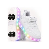Glow Kız Erkek Çocuk Patenli, Işıklı Rahat Spor Ayakkabı & Sneaker 4 Teker Kaykay Ayakkabı Beyaz Glow Kız Erkek Çocuk Patenli, Işıklı Rahat Spor Ayakkabı & Sneaker 4 Teker Kaykay Ayakkabı Beyaz