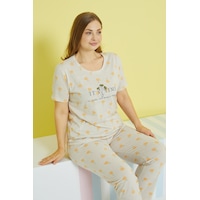 Siyah İnci Curve Büyük Beden Battal Boy Örme Pijama Takımı 24103629 Çok Renkli Siyah İnci Curve Büyük Beden Battal Boy Örme Pijama Takımı 24103629 Çok Renkli
