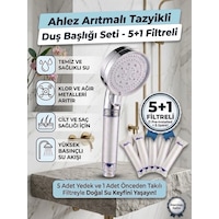 Filtreli Beyaz Duş Başlığı 5 Yedek Filtreli Su Arıtmalı, Klor Ve Kireç Önleyici, Yüksek Basınçlı Filtreli Beyaz Duş Başlığı 5 Yedek Filtreli Su Arıtmalı, Klor Ve Kireç Önleyici, Yüksek Basınçlı