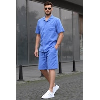 Madmext Erkek Mavi Basic Oversize Gömlek Takımı 5588-mavi Mavi Madmext Erkek Mavi Basic Oversize Gömlek Takımı 5588-mavi Mavi