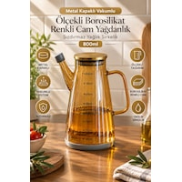 Porsima Yh009-d01 Metal Kapaklı Vakumlu Ölçekli Borosilikat Renkli Cam Yağdanlık - Sızdırmaz Yağlık Sirkelik 800ml Diğer Porsima Yh009-d01 Metal Kapaklı Vakumlu Ölçekli Borosilikat Renkli Cam Yağdanlık - Sızdırmaz Yağlık Sirkelik 800ml Diğer