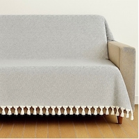Dama Desen Dokuma %100 Pamuklu Çok Amaçlı Pike Koltuk Örtüsü 180x230 Gri