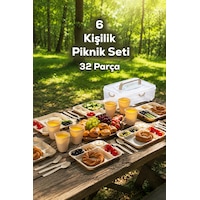 Porsima Ac-101 32 Parça 6 Kişilik Pratik Taşınabilir Piknik Seti - Saklama Kutulu Piknik Sepeti Krem Porsima Ac-101 32 Parça 6 Kişilik Pratik Taşınabilir Piknik Seti - Saklama Kutulu Piknik Sepeti Krem