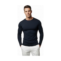 Deepsea Lacivert Dar Kalıp Likralı %90 Pamuk Erkek Sweatshirt Vücuda Oturan İnce Penye Sweat 2300423 Lacivert Deepsea Lacivert Dar Kalıp Likralı %90 Pamuk Erkek Sweatshirt Vücuda Oturan İnce Penye Sweat 2300423 Lacivert