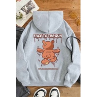 Uyguntarz Unisex Face To The Sun Baskılı Sweatshirt Gri Uyguntarz Unisex Face To The Sun Baskılı Sweatshirt Gri