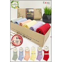 Kral Socks Kadın Bambu Çorap 6 Çift Renkli Hediye Kutulu Patik Kadın Çorap Asorti̇ Kral Socks Kadın Bambu Çorap 6 Çift Renkli Hediye Kutulu Patik Kadın Çorap Asorti̇