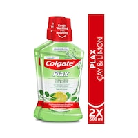 Colgate Plax Çay ve Limon Plağa Karşı Alkolsüz Ağız Bakım Suyu 2 x 500 ML Colgate Plax Çay ve Limon Plağa Karşı Alkolsüz Ağız Bakım Suyu 2 x 500 ML