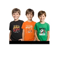 Fyk Kids Unisexs 3lü Çocuk Baskılı Basic Kısa Kollu T-shirt Çok Renkli Fyk Kids Unisexs 3lü Çocuk Baskılı Basic Kısa Kollu T-shirt Çok Renkli