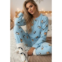 Siyah İnci Polar Kışlık Örme Pijama Takım 25222107 mavi Siyah İnci Polar Kışlık Örme Pijama Takım 25222107 mavi