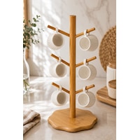Bamboo Çiçek Desenli Bardak Askılığı Kahverengı Kahverengi Bamboo Çiçek Desenli Bardak Askılığı Kahverengı Kahverengi