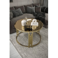 Piyano Tekli Orta Sehpa Gold Ayak Bronz Ayna Piyano Tekli Orta Sehpa Gold Ayak Bronz Ayna