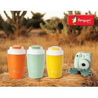 400 Ml Tombik Mug Termos Pipetli Renkli Sarı 400 Ml Tombik Mug Termos Pipetli Renkli Sarı