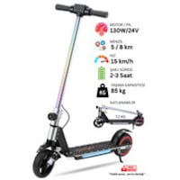 Elektrikli Çocuk Scooter - Çift Frenli Katlanabilir - Led Işıklı - Ön Çift Süspansiyonlu 8+ Gri Elektrikli Çocuk Scooter - Çift Frenli Katlanabilir - Led Işıklı - Ön Çift Süspansiyonlu 8+ Gri