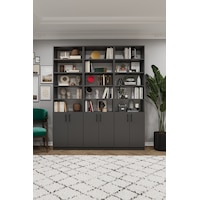 Modern Kapaklı Ayarlanabilir Raf Ev Ofis Kitaplık %100 MDF Dekoratif Kütüphane K57 Modern Kapaklı Ayarlanabilir Raf Ev Ofis Kitaplık %100 MDF Dekoratif Kütüphane K57