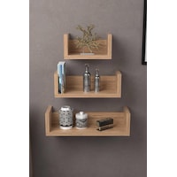 Reyo Modern Dekoratif U Raf Ceviz Duvar Rafı Reyo Modern Dekoratif U Raf Ceviz Duvar Rafı