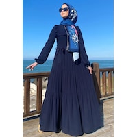 Rabia Şamlı Bade Elbise Lacivert Normal Rabia Şamlı Bade Elbise Lacivert Normal