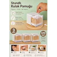 Porsima 3134 Doğal Ahşap Bambu Saplı Standlı 3lü Kulak Temizleme Çubuğu Seti- 570 Adet Porsima 3134 Doğal Ahşap Bambu Saplı Standlı 3lü Kulak Temizleme Çubuğu Seti- 570 Adet