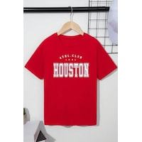 Uyguntarz Çocuk Houston Pamuklu Tshirt Kırmızı Uyguntarz Çocuk Houston Pamuklu Tshirt Kırmızı