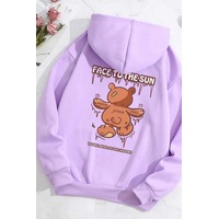 Uyguntarz Unisex Face To The Sun Baskılı Sweatshirt Lila Uyguntarz Unisex Face To The Sun Baskılı Sweatshirt Lila