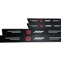 Jeep Logolu Karbon Kapı Eşiği Koruyucu Bant Folyo 4'lü Set Jeep Logolu Karbon Kapı Eşiği Koruyucu Bant Folyo 4'lü Set