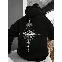 Uyguntarz Unisex Yon Gosteren Pusula Baskılı Oversize Sweatshirt siyah Uyguntarz Unisex Yon Gosteren Pusula Baskılı Oversize Sweatshirt siyah