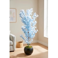 Yapay Açık Mavi Sakura Kiraz Çiçeği Ağacı 120 Cm - Küre Plastik Saksılı 27x33 Cm Saksı Beyaz Yapay Açık Mavi Sakura Kiraz Çiçeği Ağacı 120 Cm - Küre Plastik Saksılı 27x33 Cm Saksı Beyaz