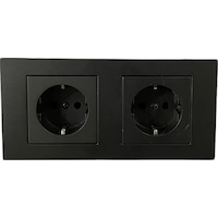 Ovivo Grano Siyah 2'li Set Topraklı Priz+Topraklı Priz