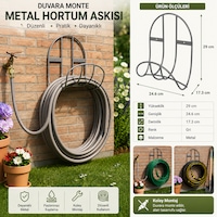 Duvara Monte Metal Hortum Askısı 25 Metre Kapasiteli Bahçe Hortumu Tutucu Ve Düzenleyici Gri 29 Cm 24.6 Cm 17.3 Cm Duvara Monte Metal Hortum Askısı 25 Metre Kapasiteli Bahçe Hortumu Tutucu Ve Düzenleyici Gri 29 Cm 24.6 Cm 17.3 Cm