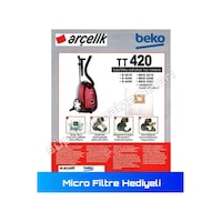 Arçelik Uyumlu S 4240 A Bez Toz Torbası - Micro Filtre Hediyeli - Arçelik Uyumlu S 4240 A Bez Toz Torbası - Micro Filtre Hediyeli -