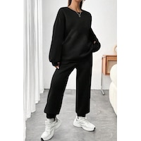 Uyguntarz Unisex 1898 Baskılı Bisiklet Yaka Eşofman Takımı Siyah Uyguntarz Unisex 1898 Baskılı Bisiklet Yaka Eşofman Takımı Siyah