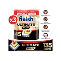 Finish Ultimate Plus Bulaşık Makinesi Deterjanı Kapsül Tablet Limon 135 Adet 3x45 Finish Ultimate Plus Bulaşık Makinesi Deterjanı Kapsül Tablet Limon 135 Adet 3x45