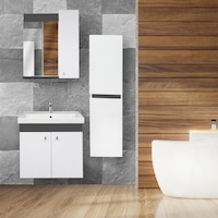 Karen Banyo New Bahar 60 Cm Banyo Dolap Boy Dolap Hediyeli Beyaz Karen Banyo New Bahar 60 Cm Banyo Dolap Boy Dolap Hediyeli Beyaz