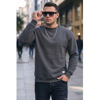 Buratti Regular Fit Bisiklet Yaka Pamuklu Içi Tüylü Yumuşak Şardonlu Erkek Sweat 5905255 Antrasit Buratti Regular Fit Bisiklet Yaka Pamuklu Içi Tüylü Yumuşak Şardonlu Erkek Sweat 5905255 Antrasit