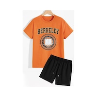 Uyguntarz Berkeley Şort T-shirt Eşofman Takımı Turuncu Uyguntarz Berkeley Şort T-shirt Eşofman Takımı Turuncu