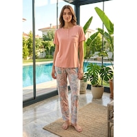 Remsa Kadın Viskon Kumaş Kısa Kol Pijama Takımı 3353 Pudra02 Remsa Kadın Viskon Kumaş Kısa Kol Pijama Takımı 3353 Pudra02