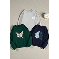 Uyguntarz Çok Renkli En Sevilen Papatya Serisi Baskılı Sweatshirt 3'lü Fırsat Paketi Uyguntarz Çok Renkli En Sevilen Papatya Serisi Baskılı Sweatshirt 3'lü Fırsat Paketi