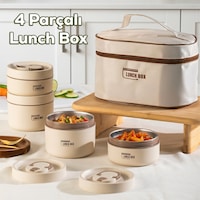 Porsima Bl25231 Isı Yalıtımlı Çanta Paslanmaz Çelik 4 Parça Vakumlu Yemek Termosu Beslenme Kutusu Taşınabilir Lunch Box Sefer Tası Krem Porsima Bl25231 Isı Yalıtımlı Çanta Paslanmaz Çelik 4 Parça Vakumlu Yemek Termosu Beslenme Kutusu Taşınabilir Lunch Box Sefer Tası Krem
