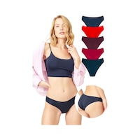 Cottonhill Basic İz Yapmayan Lazer Kesim Kadın Bikini Külot 5'li Paket - 2 Model2 Çok Renkli Cottonhill Basic İz Yapmayan Lazer Kesim Kadın Bikini Külot 5'li Paket - 2 Model2 Çok Renkli
