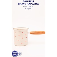 Cupid Emaye Ahşap Saplı Cezve 500ml-6 Kişilik Cupid Emaye Ahşap Saplı Cezve 500ml-6 Kişilik