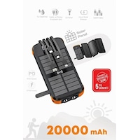 Kensa Güneş Enerjili Powerbank 20.000 Mah Hızlı Şarj Led Göstergeli Dahili Kablo Solar Şarj Cihazı Siyah - Turuncu Kensa Güneş Enerjili Powerbank 20.000 Mah Hızlı Şarj Led Göstergeli Dahili Kablo Solar Şarj Cihazı Siyah - Turuncu