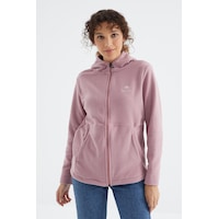 Tommy Life Gül Kurusu Kapüşonlu Fermuarlı Rahat Form Kadın Polar Sweatshirt - 97233 Gülkurusu Tommy Life Gül Kurusu Kapüşonlu Fermuarlı Rahat Form Kadın Polar Sweatshirt - 97233 Gülkurusu