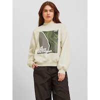 Jack & Jones Jjxx Bisiklet Yaka Rahat Kesim Kırık Beyaz Kadın Sweatshirt 12241324 001 Jack & Jones Jjxx Bisiklet Yaka Rahat Kesim Kırık Beyaz Kadın Sweatshirt 12241324 001
