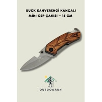 Buck Kahverengi Kancalı Mini Cep Kamp Çakısı 15 Cm Kahverengi Buck Kahverengi Kancalı Mini Cep Kamp Çakısı 15 Cm Kahverengi