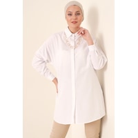 Bigdart 5845 Tesettür Tunik - Beyaz 001 Bigdart 5845 Tesettür Tunik - Beyaz 001