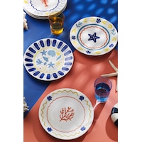Kütahya Porselen Bone Costa Mare 6 Parça 25 Cm Servis Tabağı Beyaz Ve Altın Kütahya Porselen Bone Costa Mare 6 Parça 25 Cm Servis Tabağı Beyaz Ve Altın