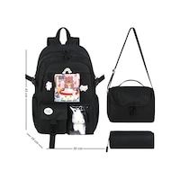 Waddell Kore Kawaii Tarzı Okul Sırt Çantası Termal Beslenme Çantası Ve Kalemlik Siyah 26700 Waddell Kore Kawaii Tarzı Okul Sırt Çantası Termal Beslenme Çantası Ve Kalemlik Siyah 26700