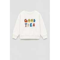Monila Unisex Çocuk 3 İplik Kumaş Slogan Baskılı Pamuklu Sweatshirt Ekru Monila Unisex Çocuk 3 İplik Kumaş Slogan Baskılı Pamuklu Sweatshirt Ekru