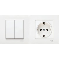 Viko Karre Beyaz Ikili Set Komitatör İkili Anahtar , Topraklı Priz Klasik Viko Karre Beyaz Ikili Set Komitatör İkili Anahtar , Topraklı Priz Klasik