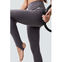 Tommy Life Koyu Gri Standart Fit Esnek Spor Performans Kadın Topuklu Tayt - 94685 Tommy Life Koyu Gri Standart Fit Esnek Spor Performans Kadın Topuklu Tayt - 94685